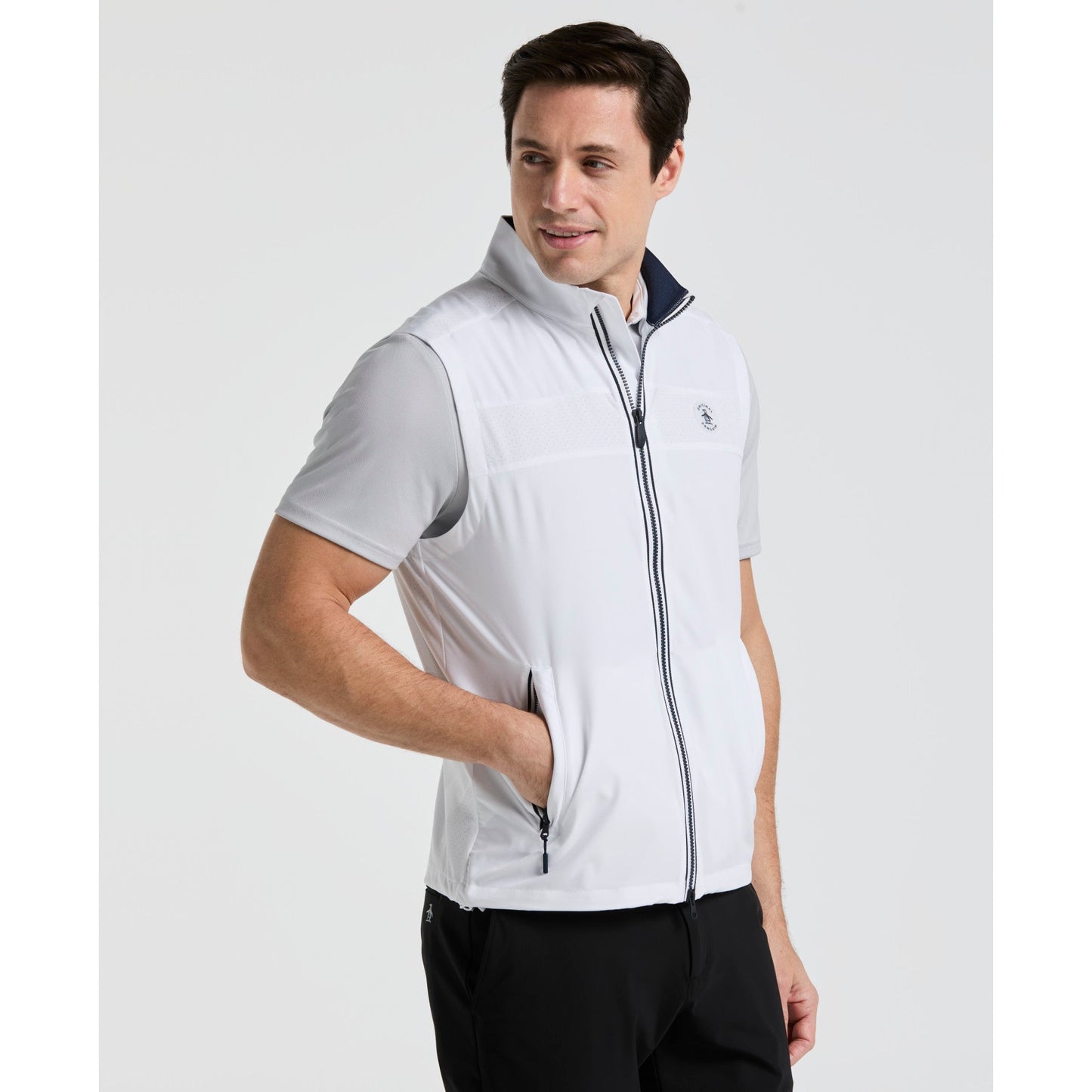 Original Penguin Heritage Lightweight Packable Golf Gilet In Bright White(Heritage Lightweight Packable Golf Gilet White Ogvsf010gg 118)