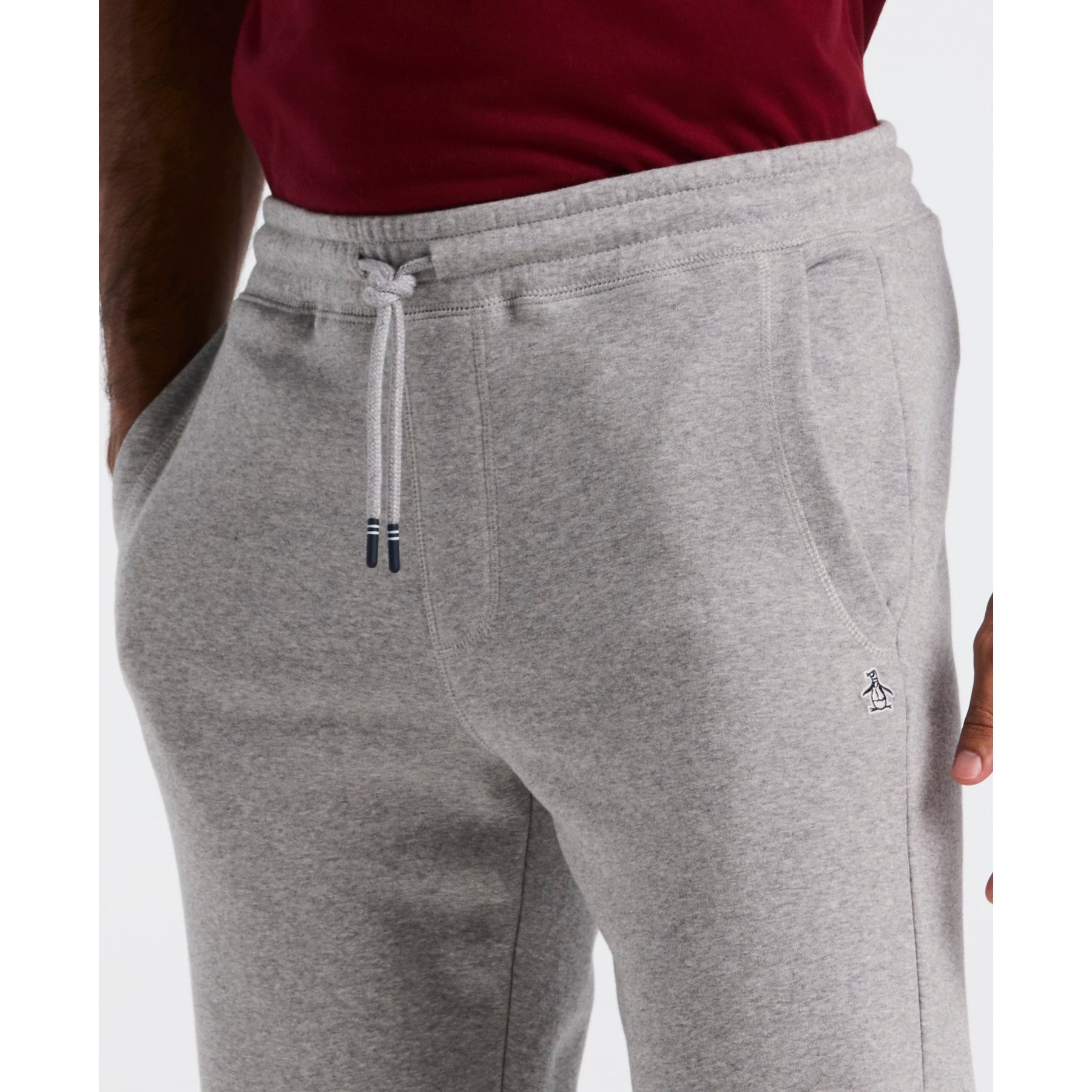 Original Penguin Sticker Pete Fleece Joggers In Rain Heather(Sticker Pete Fleece Joggers Grey Opbb0400gp 080)