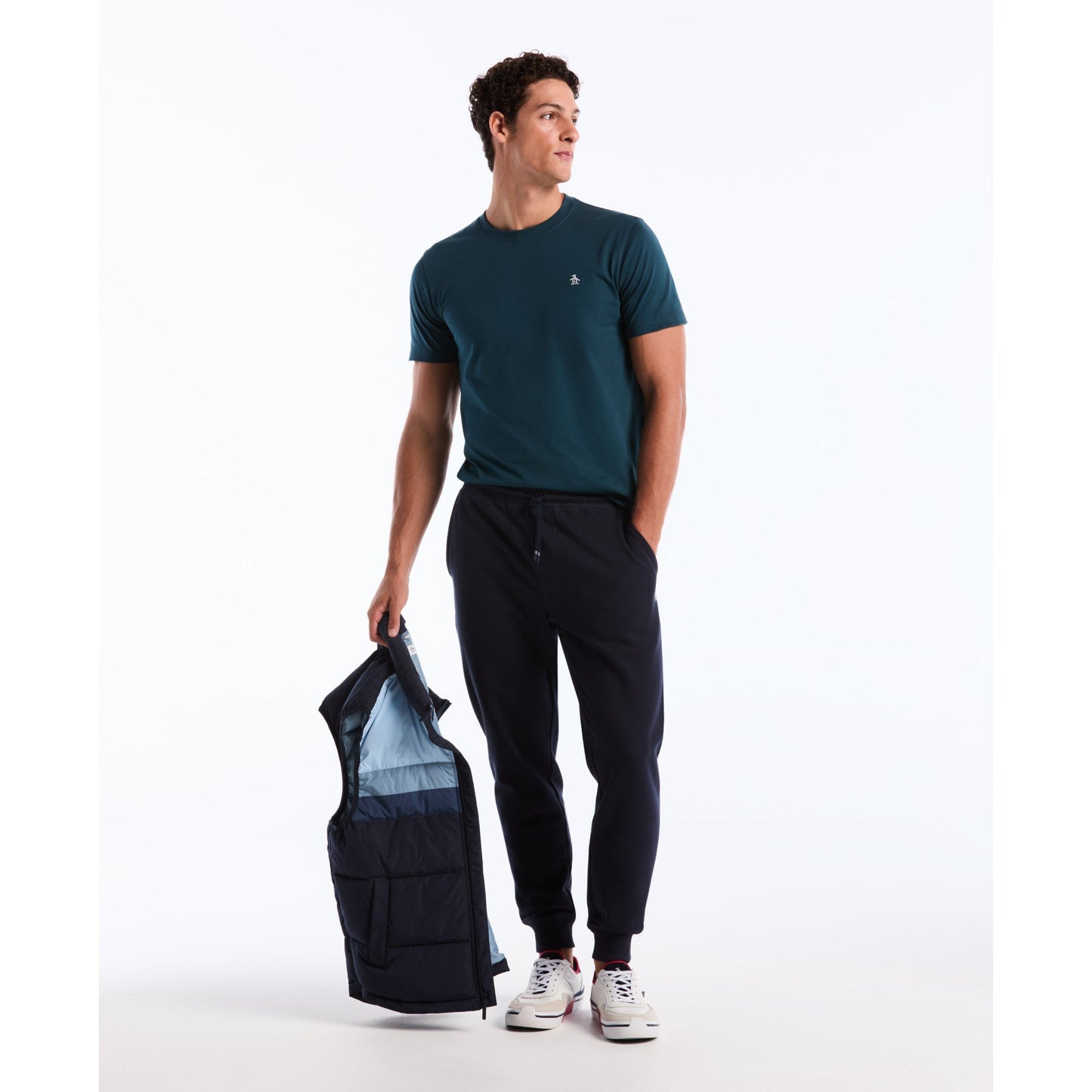 Original Penguin Sticker Pete Fleece Joggers In Dark Sapphire(Sticker Pete Fleece Joggers Blue Opbb0400gp 413)