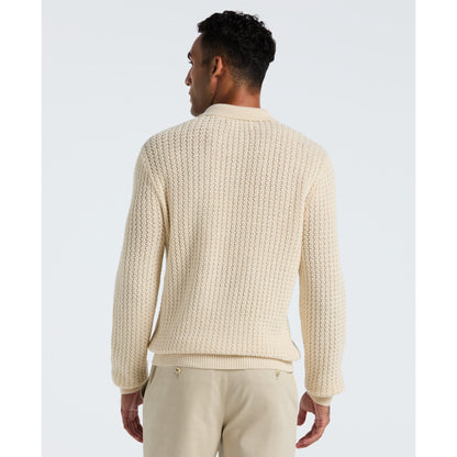 Original Penguin Zigzag Stitch Long Sleeve Sweater Polo In Birch(Zigzag Stitch Long Sleeve Sweater Polo Beige Opgf2502gp 252)