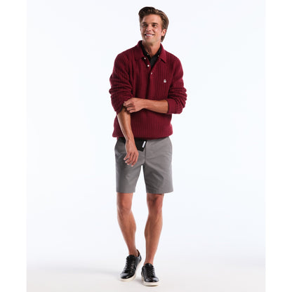 Original Penguin Zigzag Stitch Long Sleeve Sweater Polo In Cabernet(Zigzag Stitch Long Sleeve Sweater Polo Red Opgf2502gp 605)