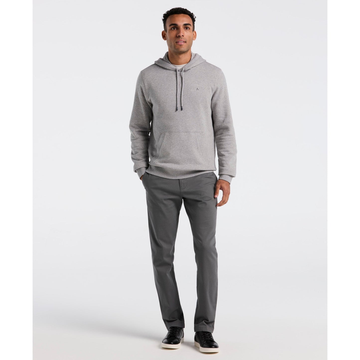 Original Penguin Sticker Pete Hoodie In Rain Heather(Sticker Pete Hoodie Grey Opkb0040gp 080)