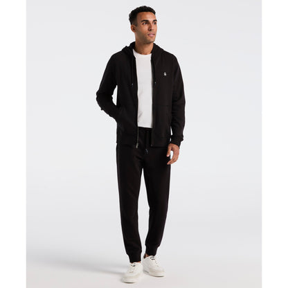 Original Penguin Sticker Pete Full Zip Hoodie In True Black(Sticker Pete Full Zip Hoodie Black Opkb0400gp 010)