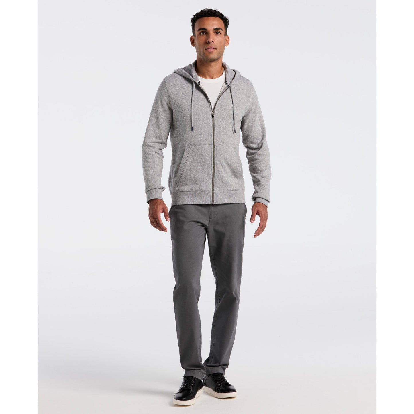 Original Penguin Sticker Pete Full Zip Hoodie In Rain Heather(Sticker Pete Full Zip Hoodie Grey Opkb0400gp 080)