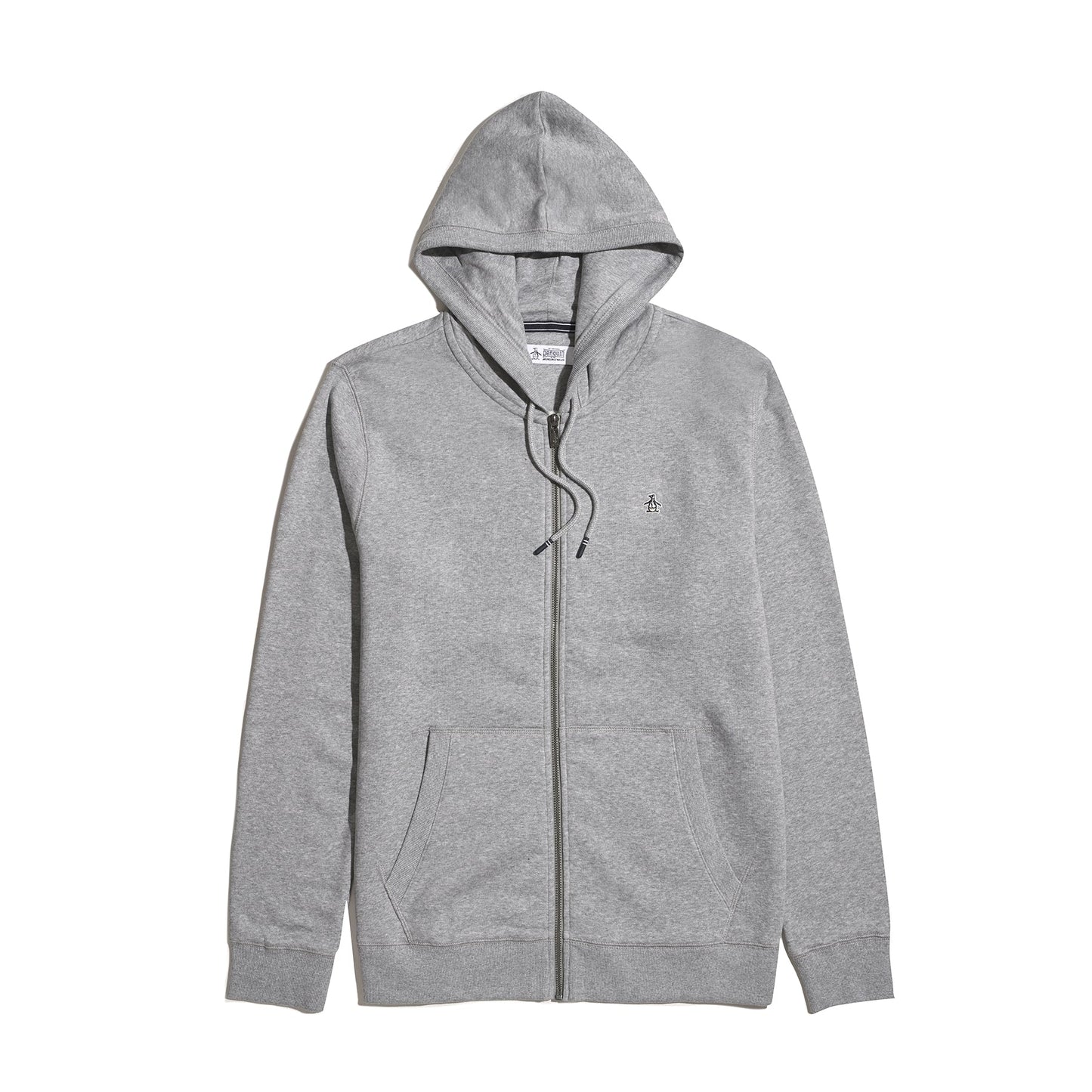 Original Penguin Sticker Pete Full Zip Hoodie In Rain Heather(Sticker Pete Full Zip Hoodie Grey Opkb0400gp 080)