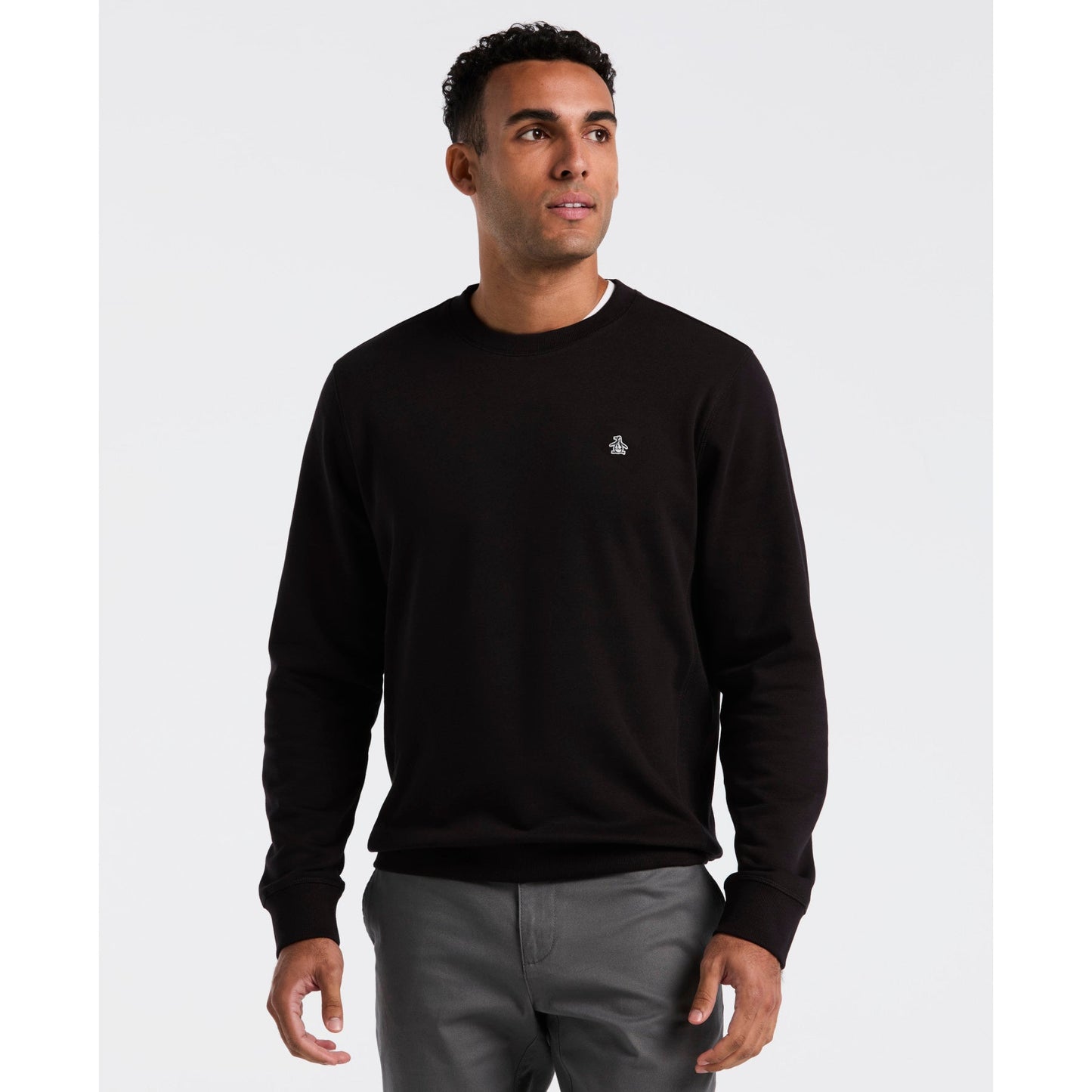 Original Penguin Sticker Pete Sweatshirt In True Black(Sticker Pete Sweatshirt Black Opkb0404gp 010)