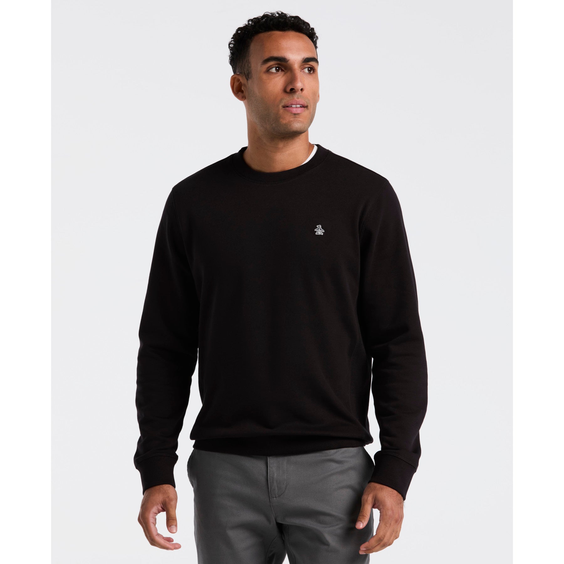 Original Penguin Sticker Pete Sweatshirt In True Black(Sticker Pete Sweatshirt Black Opkb0404gp 010)
