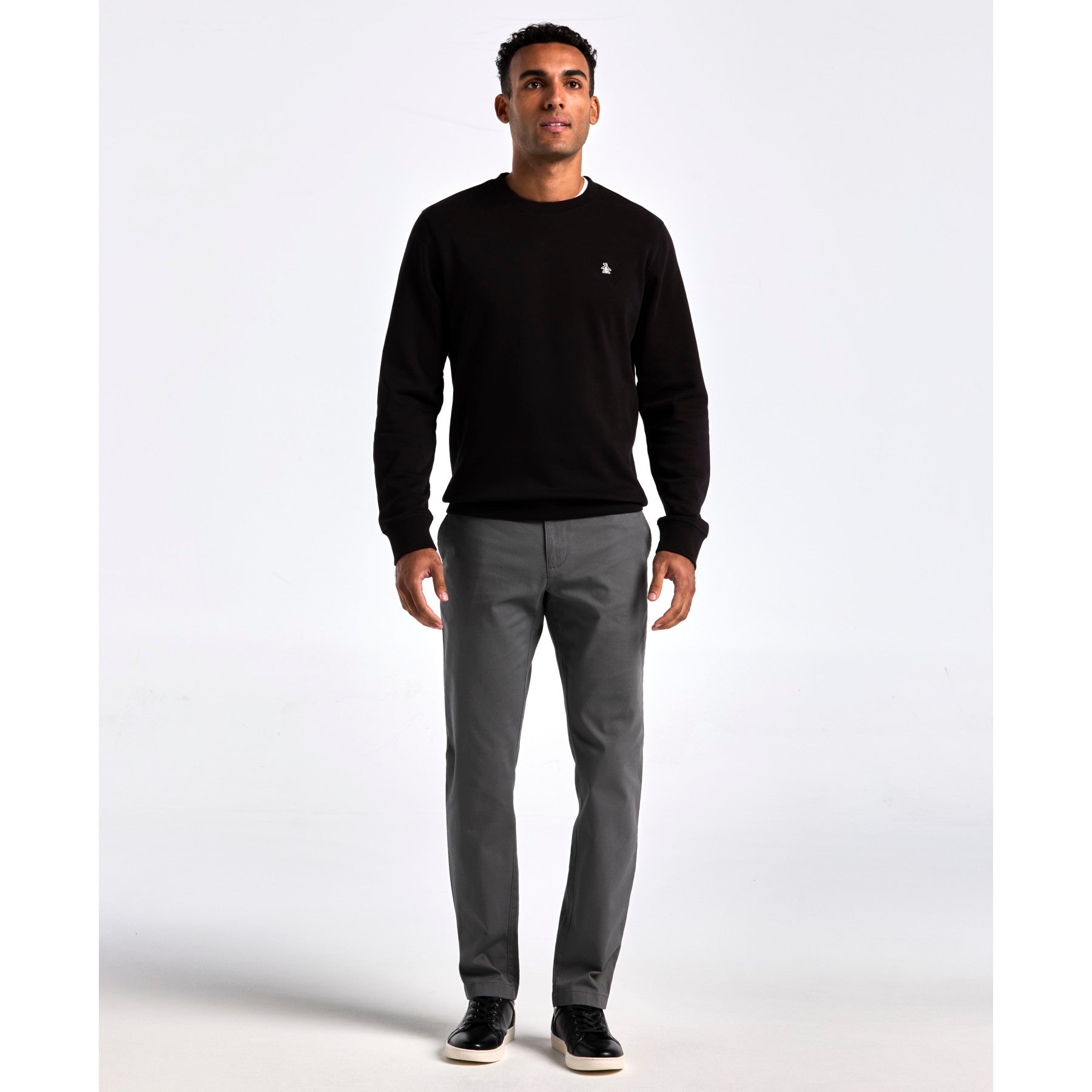 Original Penguin Sticker Pete Sweatshirt In True Black(Sticker Pete Sweatshirt Black Opkb0404gp 010)