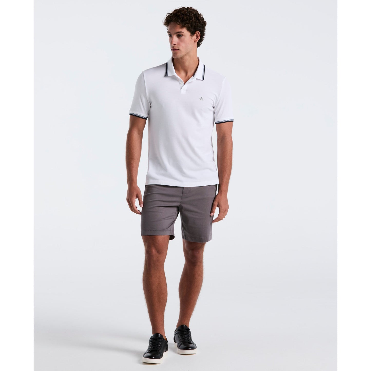 Original Penguin Pique Sticker Pete Tipped Polo Shirt In Bright White(Pique Sticker Pete Tipped Polo Shirt White Opkb0720gp 118)