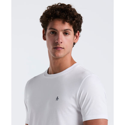 Original Penguin Pin Point Embroidered Logo Organic Cotton T-Shirt In Bright White(Pin Point Embroidered Logo Organic Cotton T Shirt White Opkb0903gp 118)
