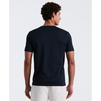 Original Penguin Pin Point Embroidered Logo Organic Cotton T-Shirt In Dark Sapphire(Pin Point Embroidered Logo Organic Cotton T Shirt Blue Opkb0903gp 413)