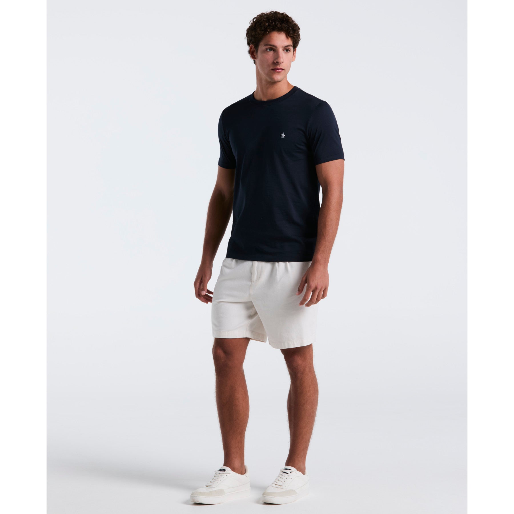 Original Penguin Pin Point Embroidered Logo Organic Cotton T-Shirt In Dark Sapphire(Pin Point Embroidered Logo Organic Cotton T Shirt Blue Opkb0903gp 413)