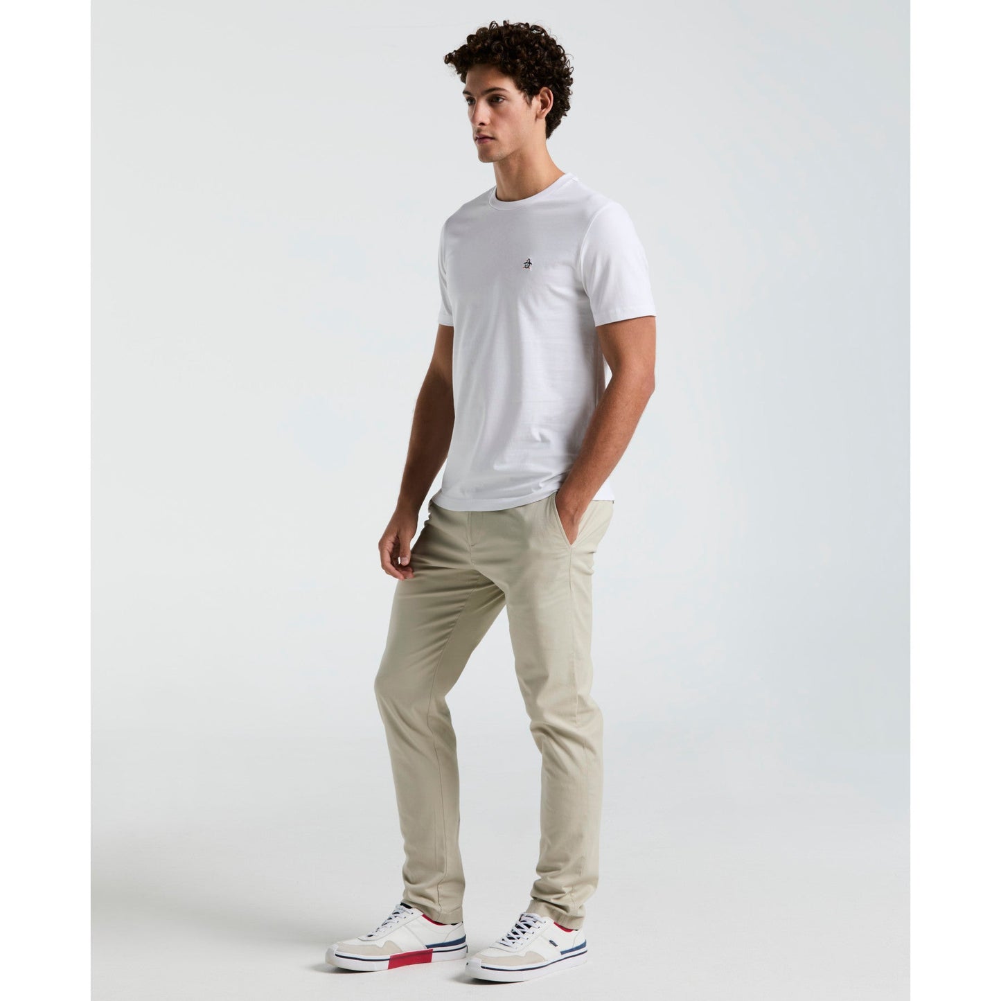 Original Penguin Icons Organic Cotton Jersey TV Pete T-Shirt In Bright White(Organic Cotton Jersey Tv Pete Tee White Opkb2011gp 118)