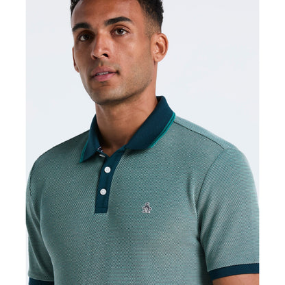 Original Penguin Tricolour Pique Polo Shirt In Reflecting Pond(Tricolour Pique Polo Shirt Blue Opkf2501gp 470)