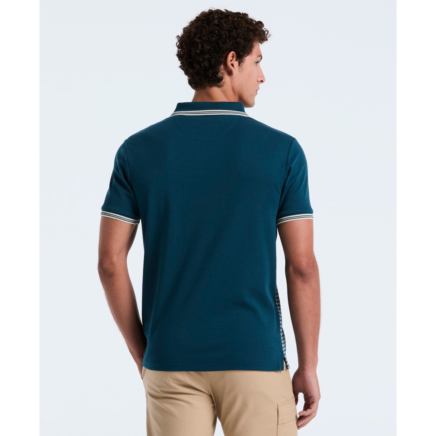 Original Penguin Mini Jacquard Polo Shirt In Reflecting Pond(Mini Jacquard Polo Shirt Blue Opkf2503gp 470)