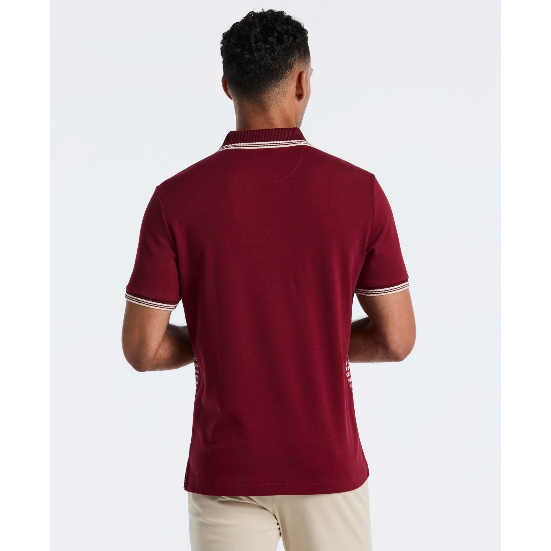 Original Penguin Mini Jacquard Polo Shirt In Cabernet(Mini Jacquard Polo Shirt Red Opkf2503gp 605)