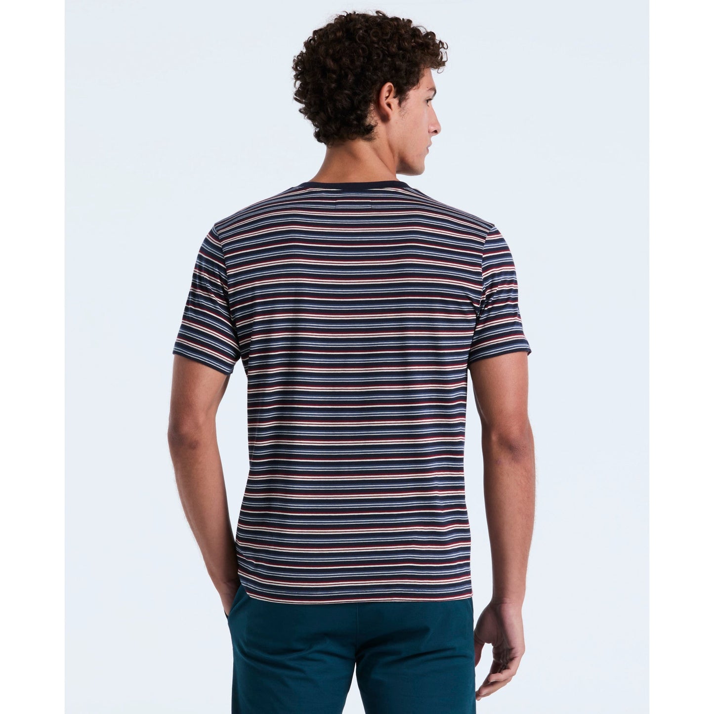 Original Penguin Yarn-Dyed Stripe T-Shirt In Dark Sapphire(Yarn Dyed Stripe T Shirt Blue Opkf2504gp 413)