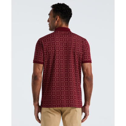 Original Penguin Geometric Jacquard Polo Shirt In Cabernet(Geometric Jacquard Polo Shirt Red Opkf2507gp 605)