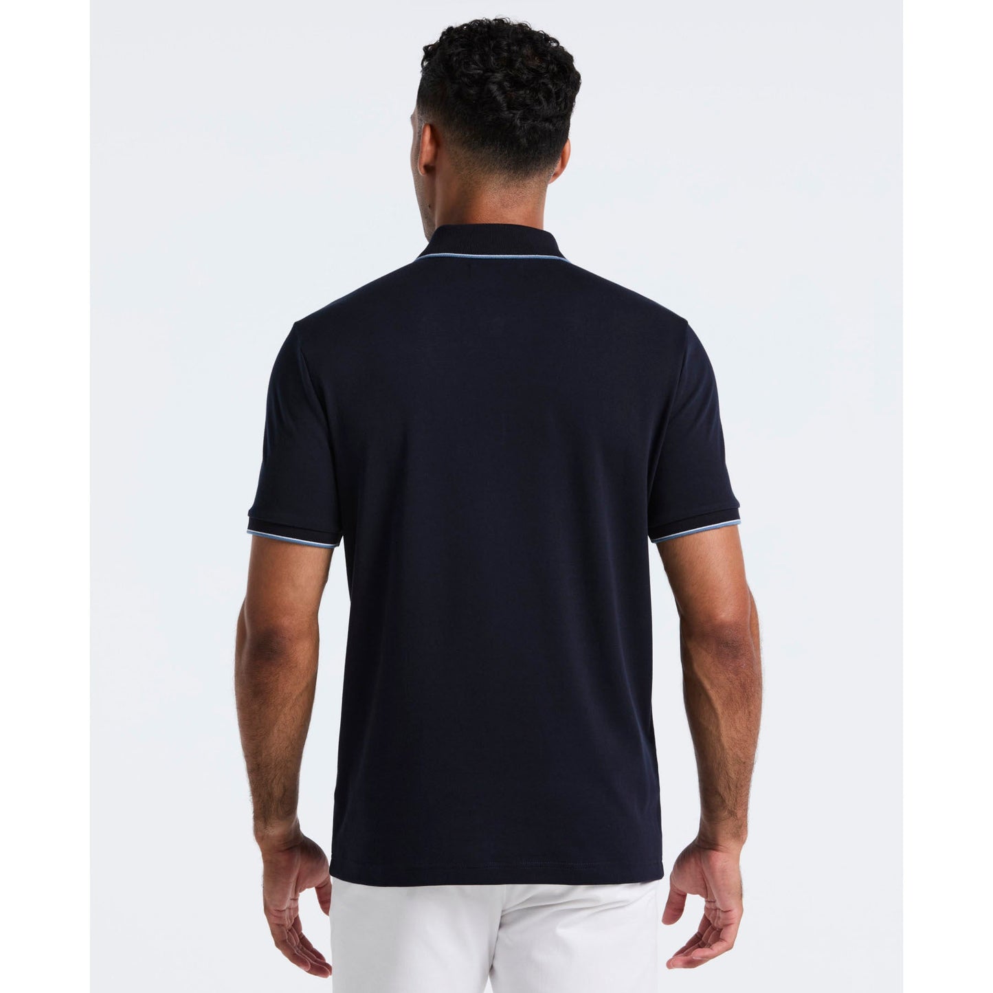 Original Penguin Interlock Vertical Stripe Polo Shirt In Dark Sapphire(Interlock Vertical Stripe Polo Shirt Blue Opkf2508gp 413)