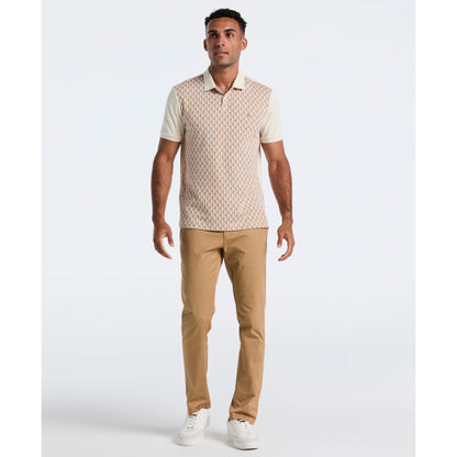 Original Penguin Martini Print Polo Shirt In Birch(Martini Print Polo Shirt Beige Opkf2512gp 252)
