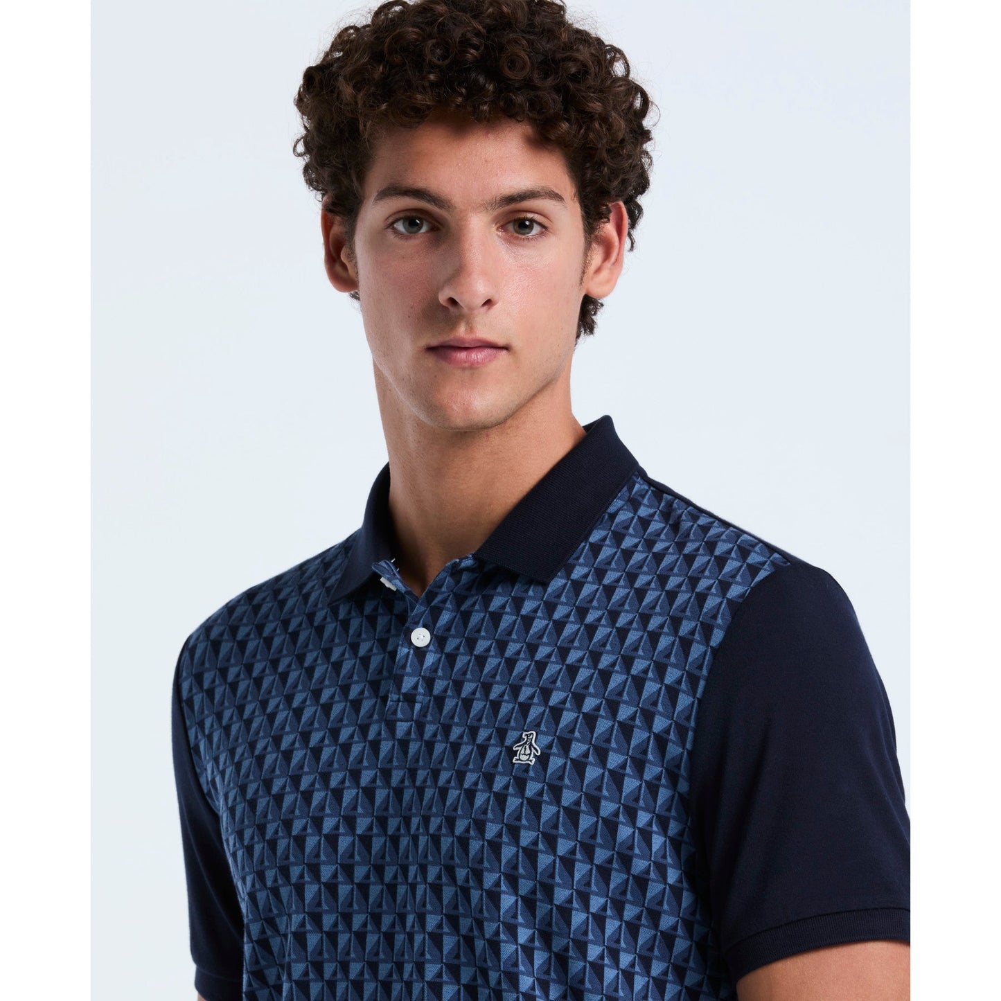 Original Penguin Martini Print Polo Shirt In Dark Sapphire(Martini Print Polo Shirt Blue Opkf2512gp 413)