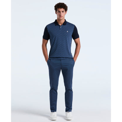 Original Penguin Martini Print Polo Shirt In Dark Sapphire(Martini Print Polo Shirt Blue Opkf2512gp 413)
