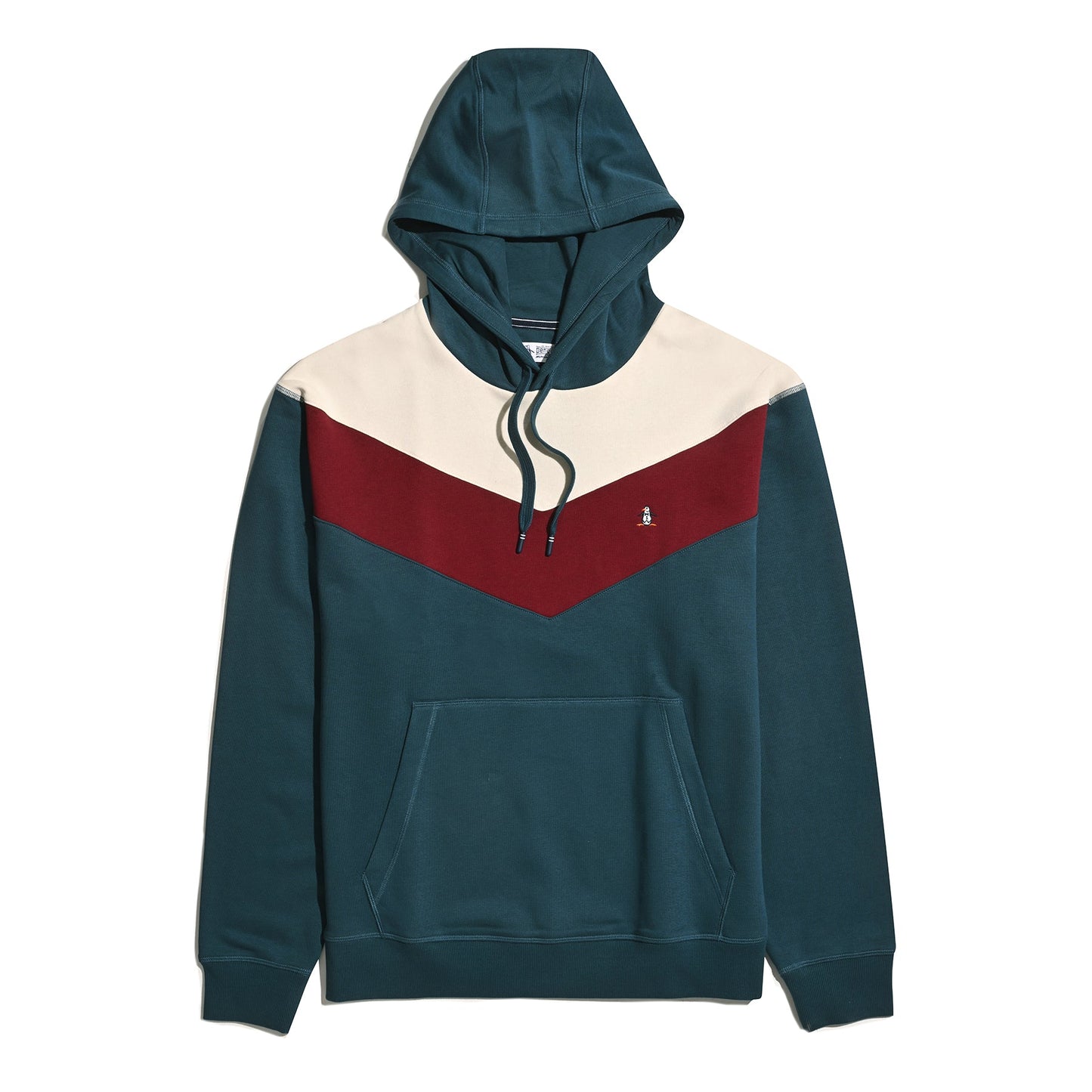 Original Penguin Chevron Colour Block Hoodie In Reflecting Pond(Chevron Colour Block Hoodie Blue Opkf2514gp 470)