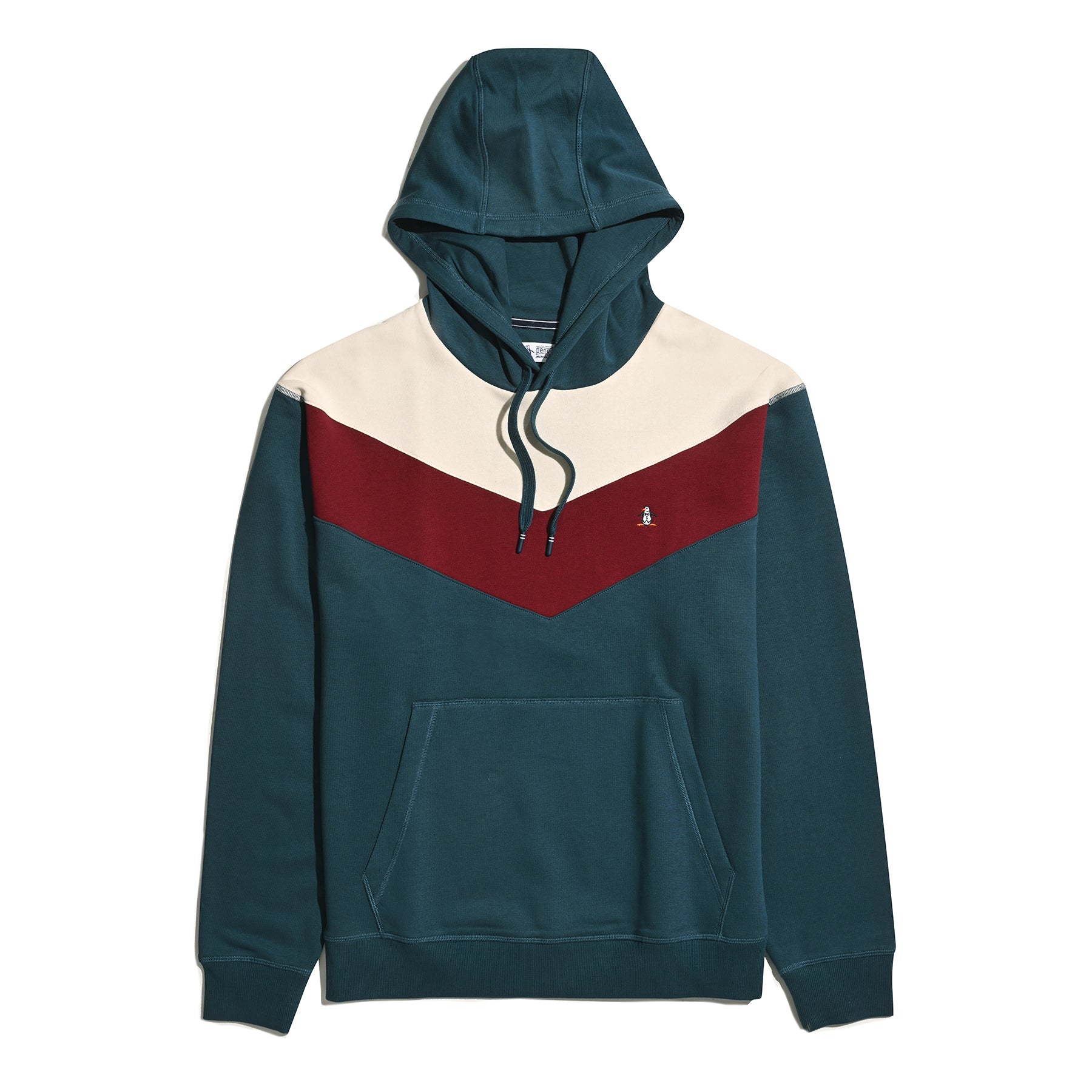 Original Penguin Chevron Colour Block Hoodie In Reflecting Pond(Chevron Colour Block Hoodie Blue Opkf2514gp 470)