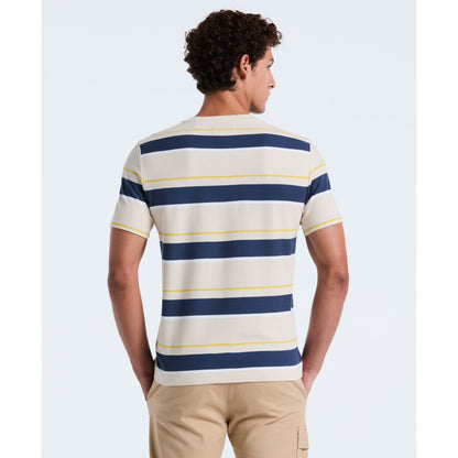 Original Penguin Pique Engineered Stripe T-Shirt In Birch(Pique Engineered Stripe T Shirt Beige Opkf2518gp 252)