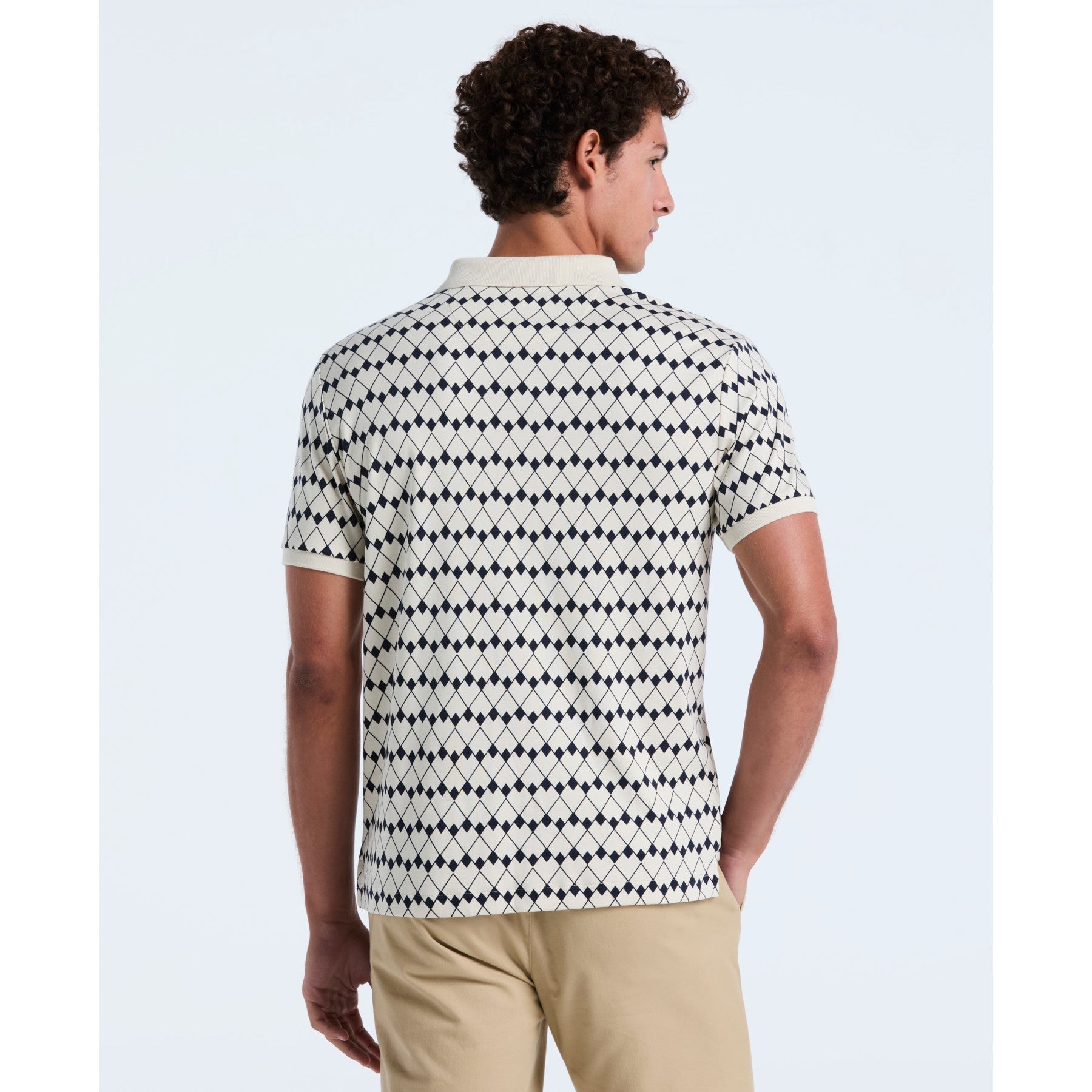 Original Penguin Flags Print Polo Shirt In Birch(Flags Print Polo Shirt Beige Opkf2520gp 252)