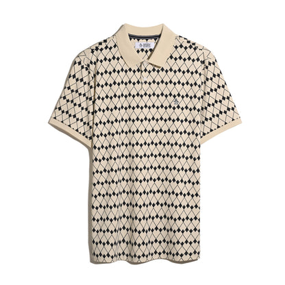 Original Penguin Flags Print Polo Shirt In Birch(Flags Print Polo Shirt Beige Opkf2520gp 252)
