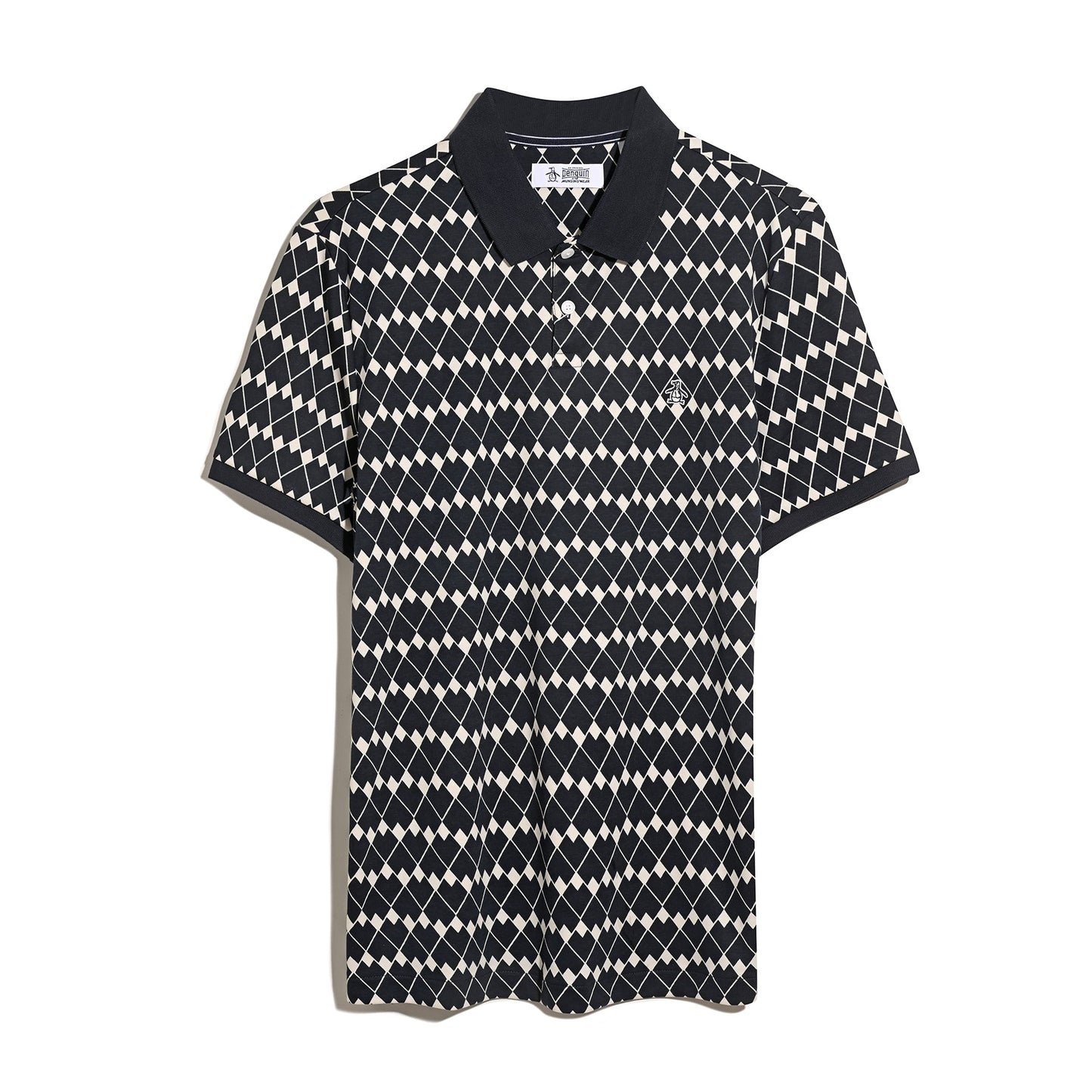 Original Penguin Flags Print Polo Shirt In Dark Sapphire(Flags Print Polo Shirt Blue Opkf2520gp 413)