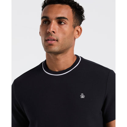 Original Penguin Textured Ringer T-Shirt In Dark Sapphire(Textured Ringer T Shirt Blue Opkf2523gp 413)
