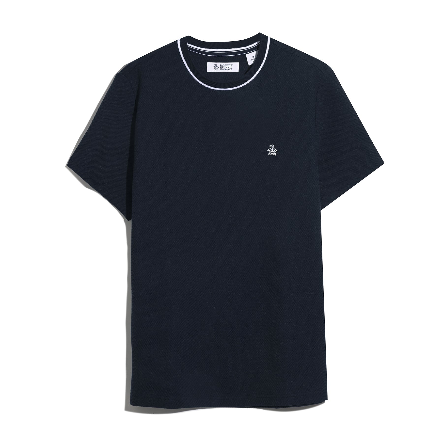 Original Penguin Textured Ringer T-Shirt In Dark Sapphire(Textured Ringer T Shirt Blue Opkf2523gp 413)