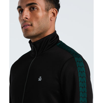 Original Penguin Double Knit Track Jacket In True Black(Double Knit Track Jacket Black Opkf2524gp 010)