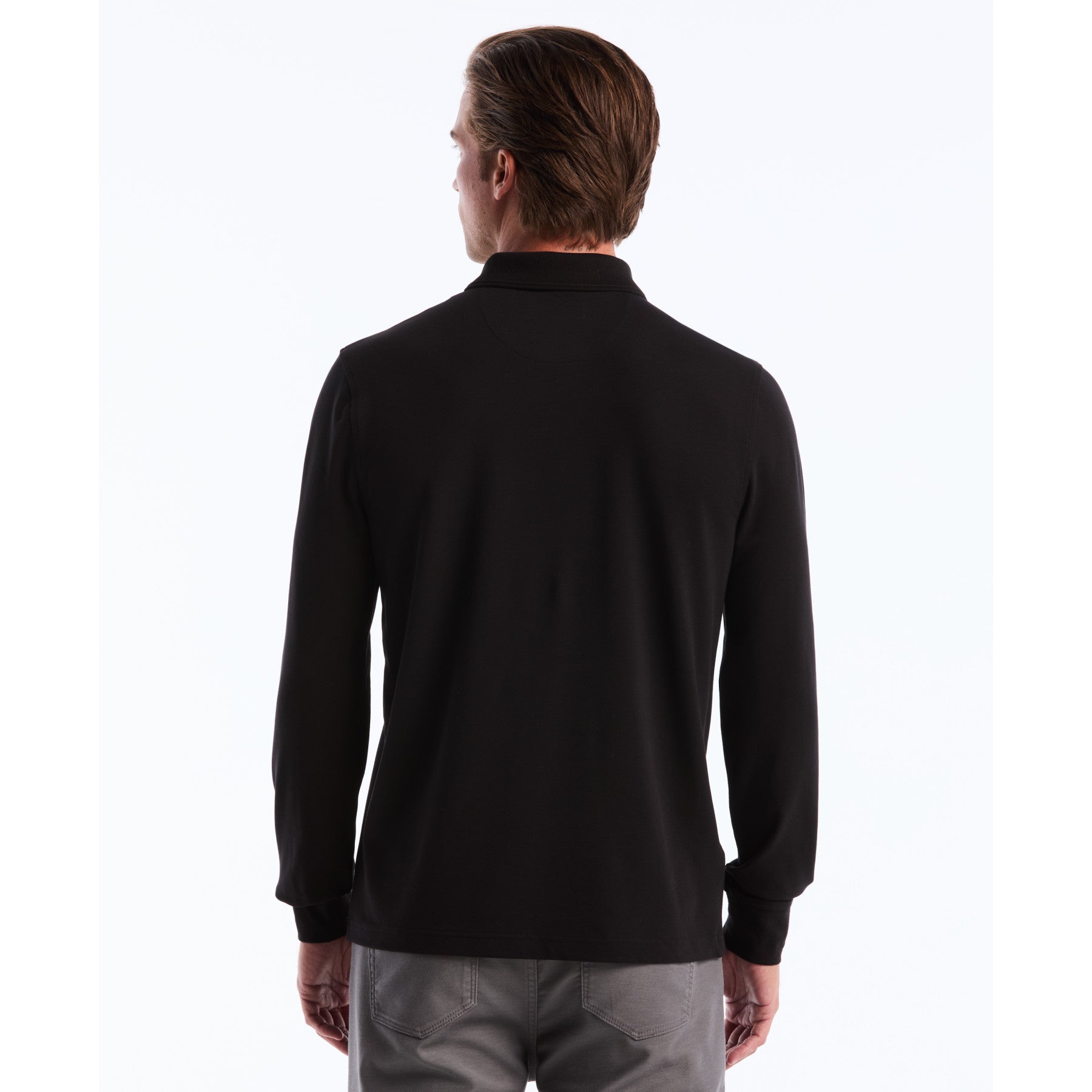 Original Penguin Pique Long Sleeve Polo Shirt In True Black(Pique Long Sleeve Polo Shirt Black Opkf2526gp 010)