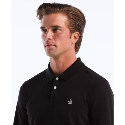 Original Penguin Pique Long Sleeve Polo Shirt In True Black(Pique Long Sleeve Polo Shirt Black Opkf2526gp 010)