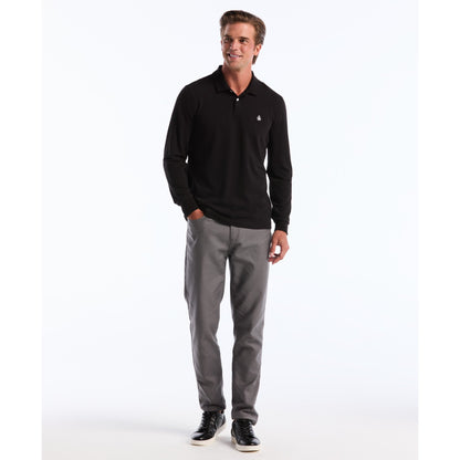 Original Penguin Pique Long Sleeve Polo Shirt In True Black(Pique Long Sleeve Polo Shirt Black Opkf2526gp 010)