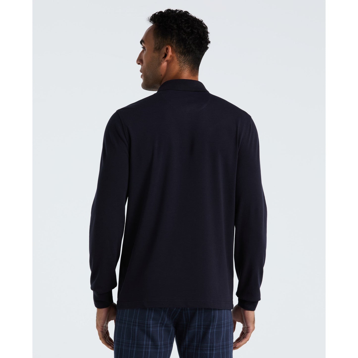 Original Penguin Pique Long Sleeve Polo Shirt In Dark Sapphire(Pique Long Sleeve Polo Shirt Blue Opkf2526gp 413)