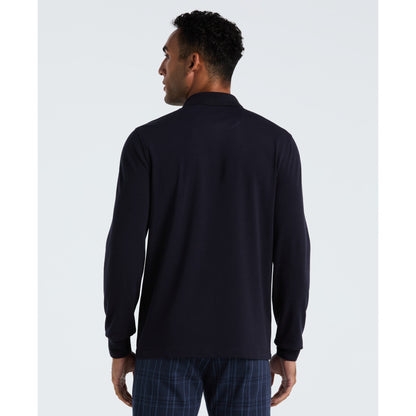Original Penguin Pique Long Sleeve Polo Shirt In Dark Sapphire(Pique Long Sleeve Polo Shirt Blue Opkf2526gp 413)