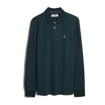 Original Penguin Pique Long Sleeve Polo Shirt In Reflecting Pond(Pique Long Sleeve Polo Shirt Blue Opkf2526gp 470)
