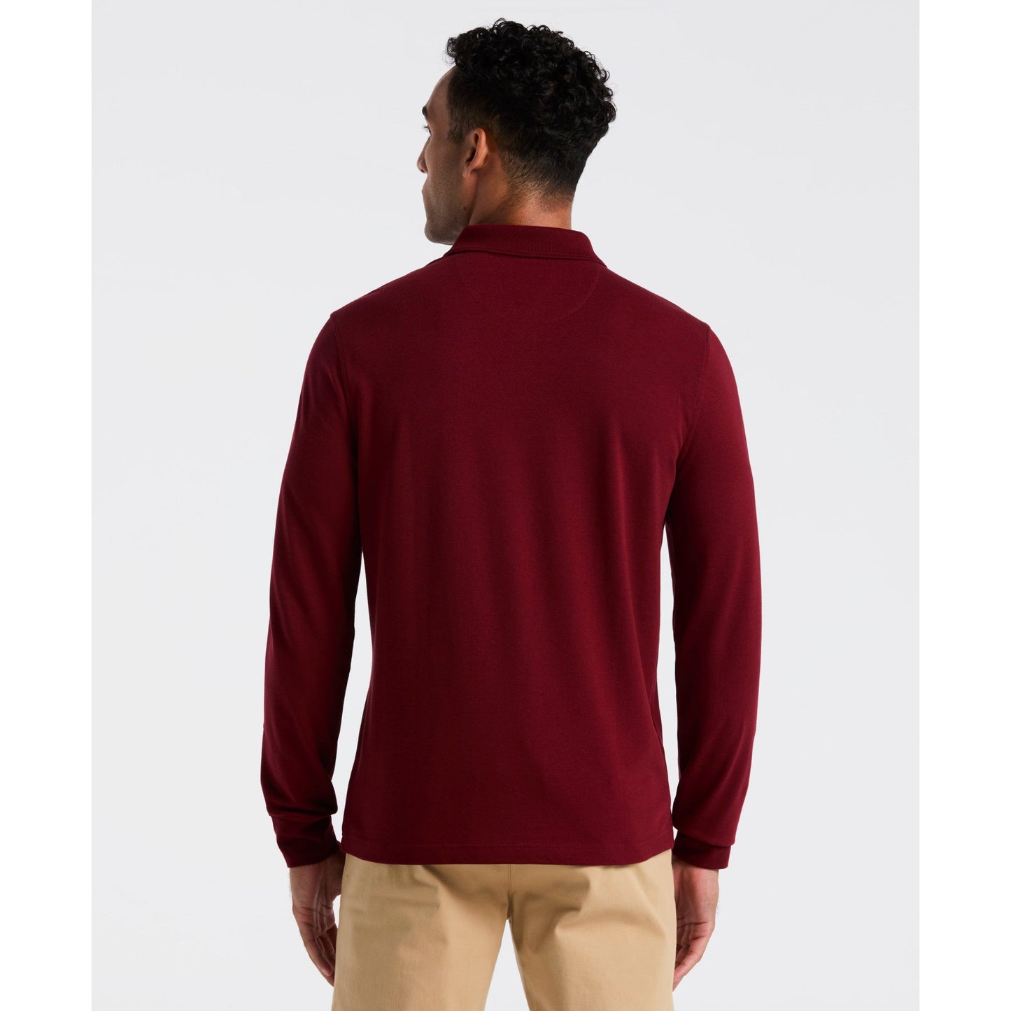 Original Penguin Pique Long Sleeve Polo Shirt In Cabernet(Pique Long Sleeve Polo Shirt Red Opkf2526gp 605)