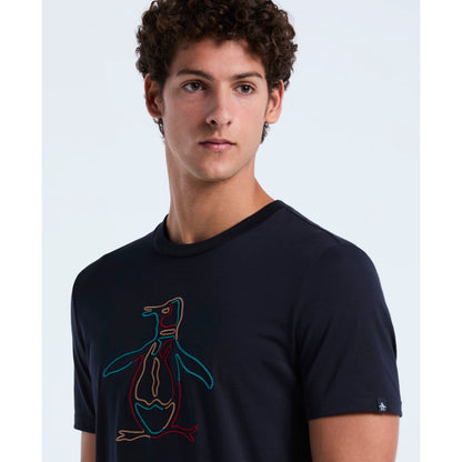 Original Penguin Outline Pete Graphic T-Shirt In Dark Sapphire(Outline Pete Graphic T Shirt Blue Opkf2559gp 413)