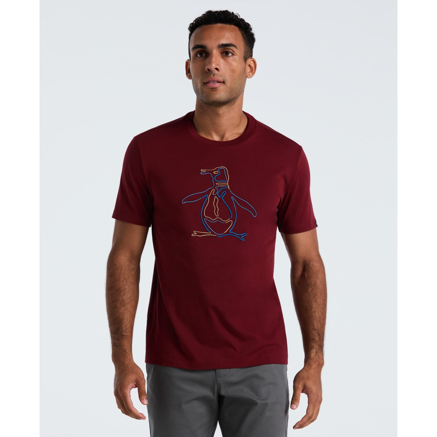 Original Penguin Outline Pete Graphic T-Shirt In Cabernet(Outline Pete Graphic T Shirt Red Opkf2559gp 605)