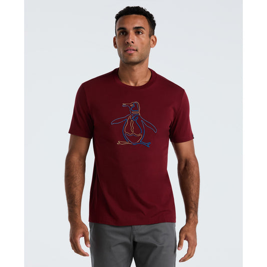 Original Penguin Outline Pete Graphic T-Shirt In Cabernet(Outline Pete Graphic T Shirt Red Opkf2559gp 605)