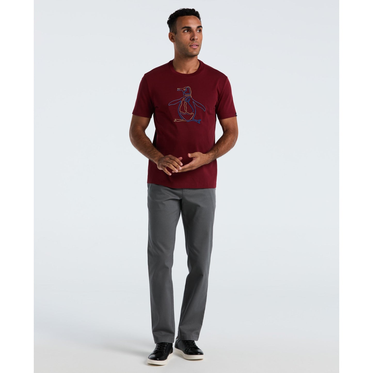 Original Penguin Outline Pete Graphic T-Shirt In Cabernet(Outline Pete Graphic T Shirt Red Opkf2559gp 605)