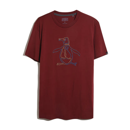 Original Penguin Outline Pete Graphic T-Shirt In Cabernet(Outline Pete Graphic T Shirt Red Opkf2559gp 605)