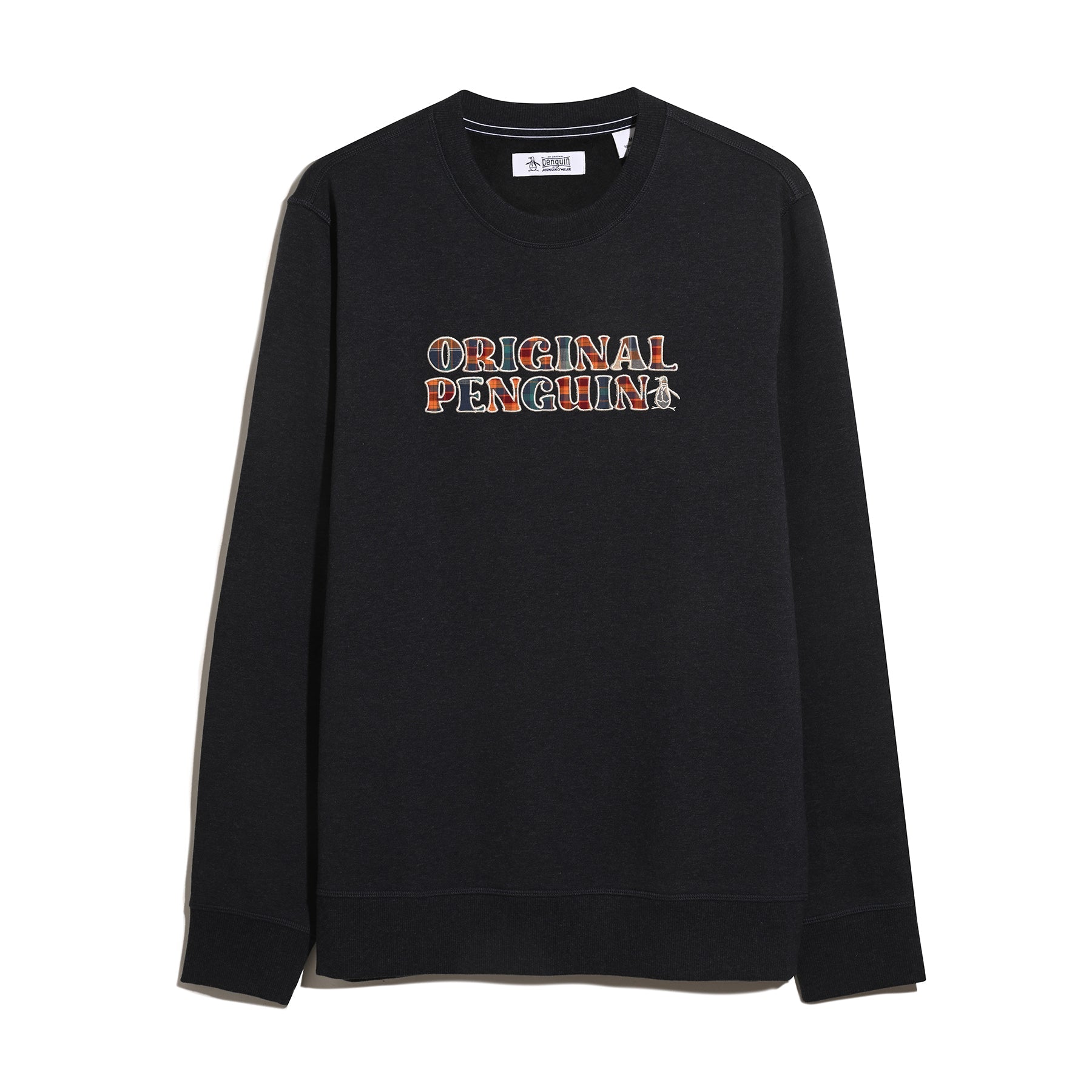 Original Penguin Plaid Logo Graphic Sweatshirt In Sapphire Heather(Plaid Logo Graphic Sweatshirt Blue Opkf2560gp 478)