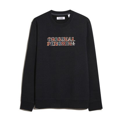 Original Penguin Plaid Logo Graphic Sweatshirt In Sapphire Heather(Plaid Logo Graphic Sweatshirt Blue Opkf2560gp 478)