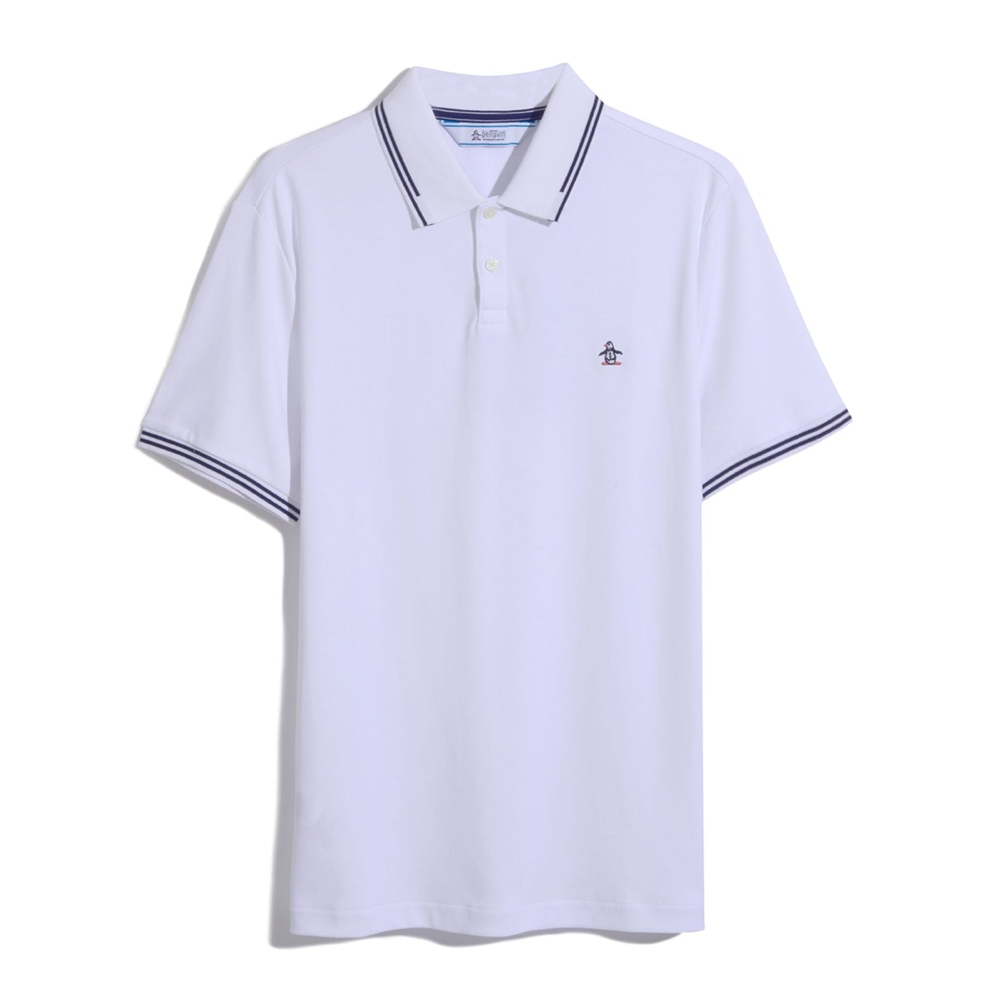 Original Penguin Icons Tipped Polo Shirt In Bright White(Organic Cotton Tv Pete Polo White Opkf3808gp 118)